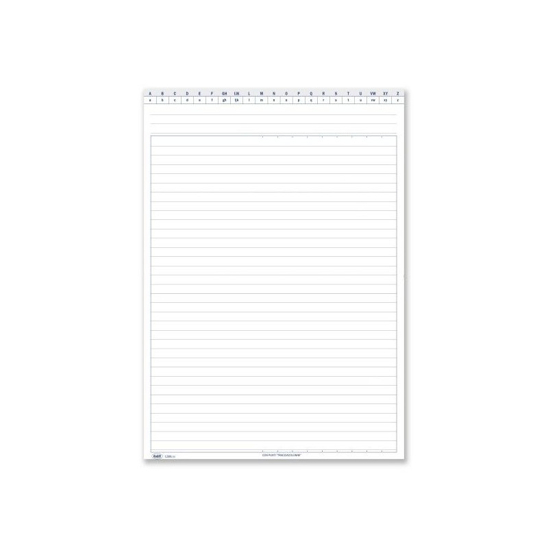 Scheda a righe con punti traccia-colonne e naselli a/z - cartoncino da 200 gr. - 30,2x21 cm